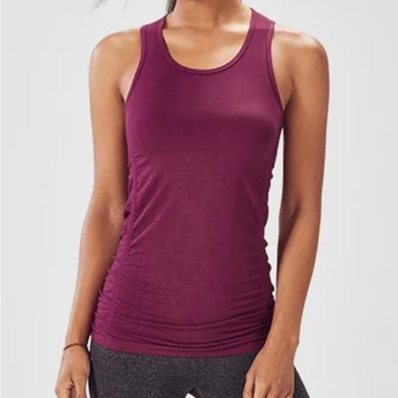 Fabletics Purple Kathie Seamless Ruched Tank Size Medium - Picture 1 of 7